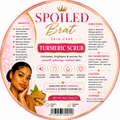 Here are some product title ideas for Spoiled Brat Skincare products:

* Spoiled Brat Glow & Radiance Face Cream
* Spoiled Brat Brightening Body Cream
* Spoiled Brat Dark Spot Corrector Cream
* Spoiled Brat Turmeric Brightening Scrub
* Spoiled Brat Glow B