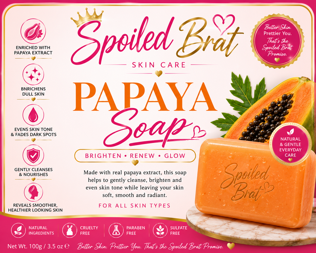 Here are some product title ideas for Spoiled Brat Skincare products:

* Spoiled Brat Glow & Radiance Face Cream
* Spoiled Brat Brightening Body Cream
* Spoiled Brat Dark Spot Corrector Cream
* Spoiled Brat Turmeric Brightening Scrub
* Spoiled Brat Glow B